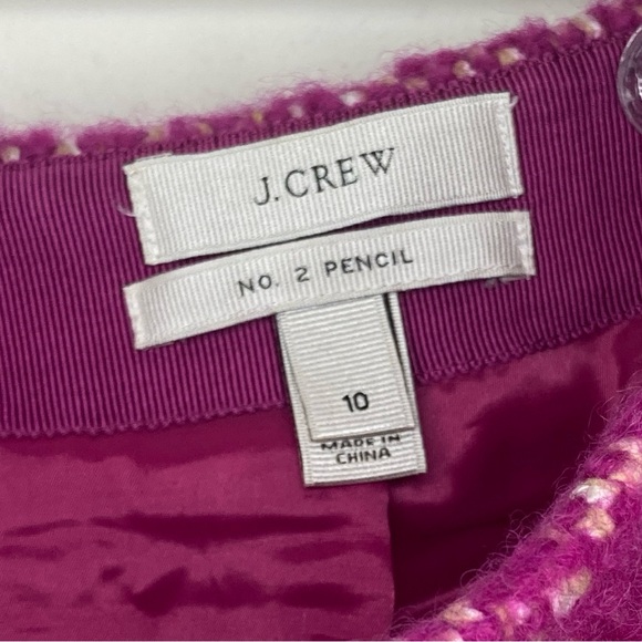 Pink & White J.Crew No. 2 Pencil Skirt, Size 10, 50% Wool - Picture 5 of 9